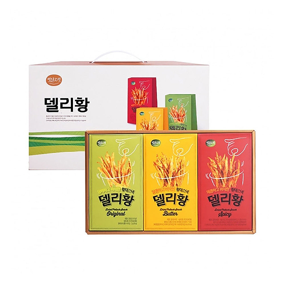 [Chuseok gift set 추석선물세트] 델리황 선물세트 3종 Deli huang gift set (황태스낵 dried pollack snack)